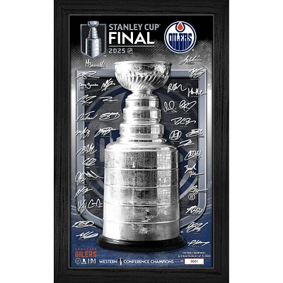 Highland Mint Edmonton Oilers 2025 Western Conference Champions 12" x 20" Framed Signature Trophy Print - Limited Edition of 5,000