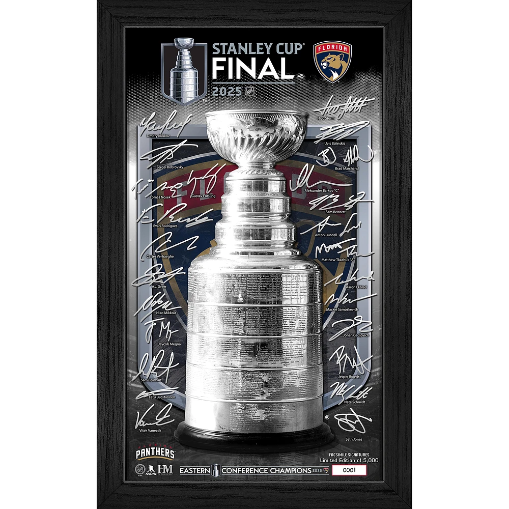 Highland Mint Florida Panthers 2025 Eastern Conference Champions 12" x 20" Framed Signature Trophy Print - Limited Edition of 5,000