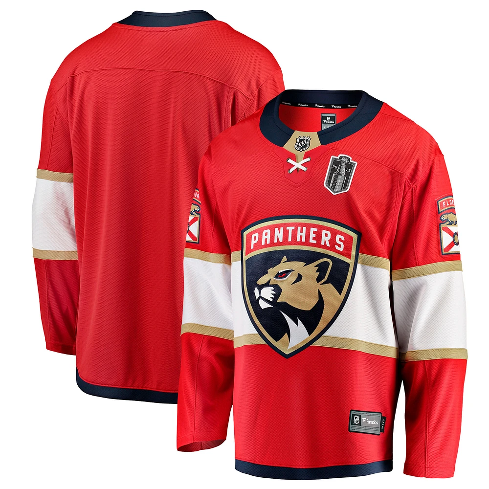 Men's Fanatics Red Florida Panthers 2025 Stanley Cup Final Home Breakaway Jersey