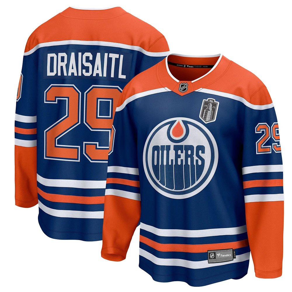 Men's Fanatics Leon Draisaitl Royal Edmonton Oilers 2025 Stanley Cup Final Home Breakaway Jersey