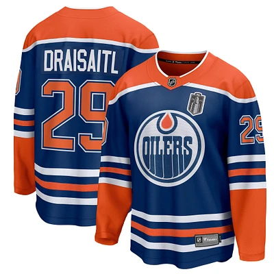 Men's Fanatics Leon Draisaitl Royal Edmonton Oilers 2025 Stanley Cup Final Home Breakaway Jersey