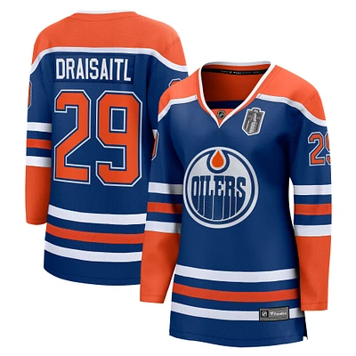 Women's Fanatics Leon Draisaitl Royal Edmonton Oilers 2025 Stanley Cup Final Home Breakaway Jersey