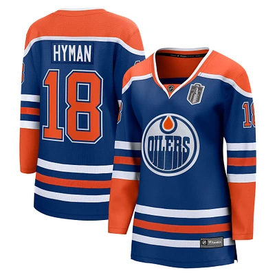Women's Fanatics Zach Hyman Royal Edmonton Oilers 2025 Stanley Cup Final Home Breakaway Jersey