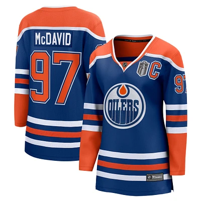 Women's Fanatics Connor McDavid Royal Edmonton Oilers 2025 Stanley Cup Final Home Breakaway Jersey