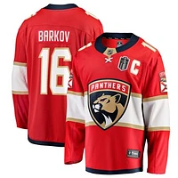 Men's Fanatics Aleksander Barkov Red Florida Panthers 2025 Stanley Cup Final Home Breakaway Player Jersey