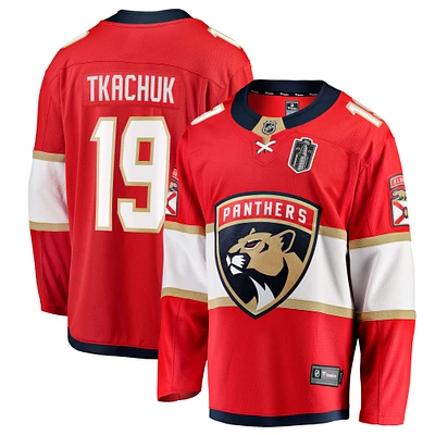 Men's Fanatics Matthew Tkachuk Red Florida Panthers 2025 Stanley Cup Final Home Breakaway Player Jersey