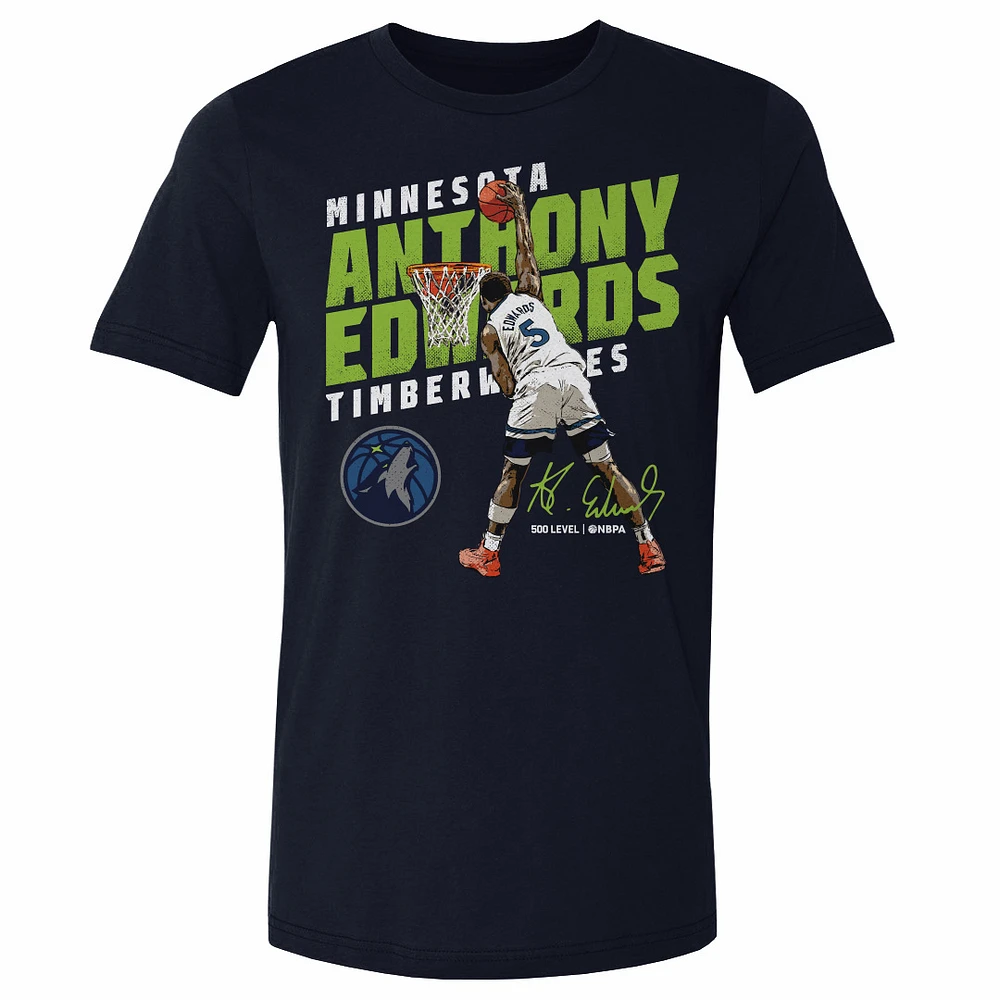 Men's 500 Level Anthony Edwards Navy Minnesota Timberwolves Slant T-Shirt