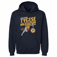 Men's 500 Level Tyrese Haliburton Navy Indiana Pacers Slant Pullover Hoodie