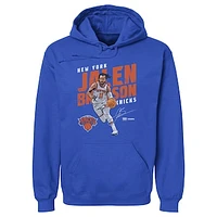 Men's 500 Level Jalen Brunson Blue New York Knicks Slant Pullover Hoodie
