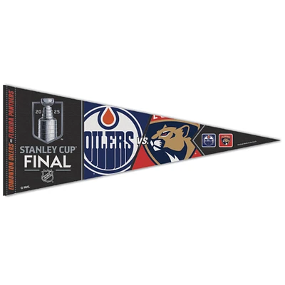 WinCraft Florida Panthers vs. Edmonton Oilers 2025 Stanley Cup Final Matchup 12" x 30" Premium Pennant