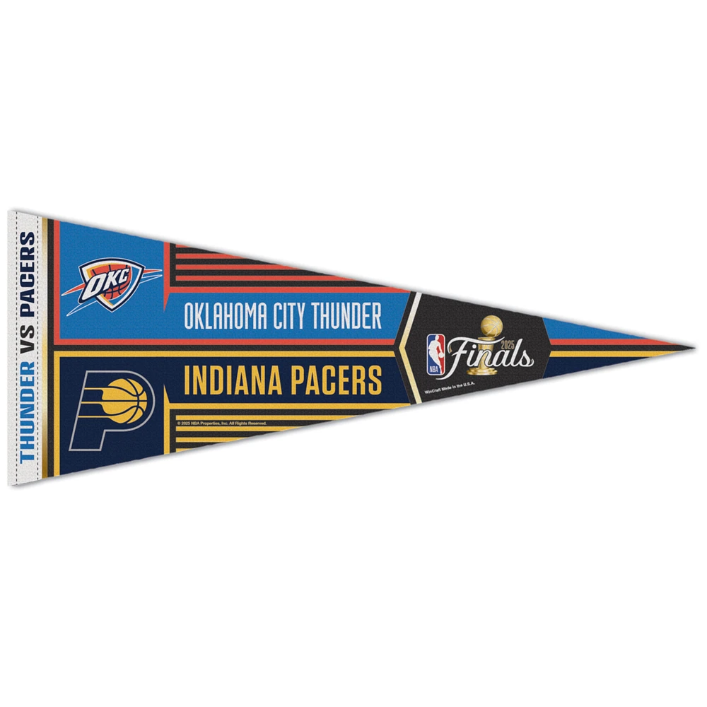 WinCraft Oklahoma City Thunder vs. Indiana Pacers 2025 NBA Finals Matchup 12" x 30" Premium Pennant