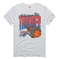Unisex Homage  Ash Oklahoma City Thunder On Fire Tri-Blend T-Shirt