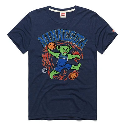 Unisex Homage  Navy Minnesota Timberwolves Grateful Dead Tri-Blend T-Shirt