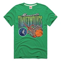Unisex Homage  Green Minnesota Timberwolves On Fire Tri-Blend T-Shirt