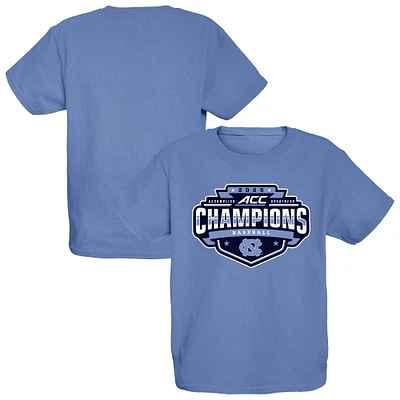 Youth Blue 84 Carolina North Tar Heels 2025 ACC Baseball Conference Tournament Champions Locker Room T-Shirt
