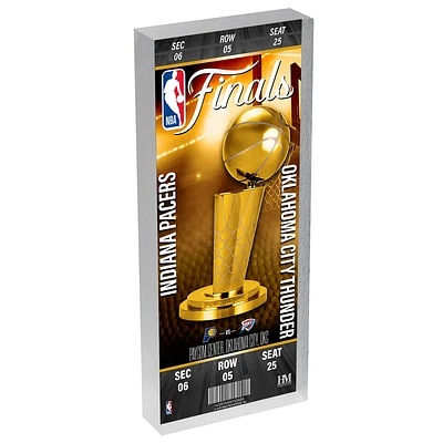Highland Mint Indiana Pacers vs. Oklahoma City Thunder 2025 NBA Finals Matchup Dueling 3D Ticket Block Art