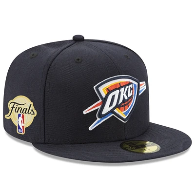 Men's New Era Navy Oklahoma City Thunder 2025 NBA Finals Side Patch 59FIFTY Fitted Hat