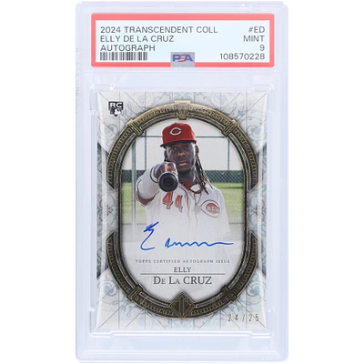 Elly De La Cruz Cincinnati Reds Autographed 2024 Topps Transcendent #TCA-ED #24/25 PSA Authenticated 9 Rookie Card