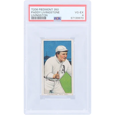Paddy Livingston Philadelphia Athletics 1910 T206 Piedmont Back #NNO PSA Authenticated 4 Card