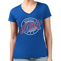 Women's G-III 4Her by Carl Banks Royal Buffalo Bills Pinstripe Circle Fitted V-Neck T-Shirt