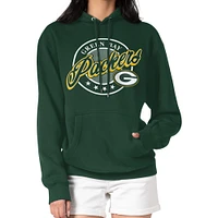Women's G-III 4Her by Carl Banks Green Bay Packers Pinstripe Circle Fleece Pullover Hoodie