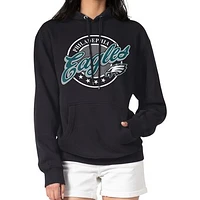 Women's G-III 4Her by Carl Banks Black Philadelphia Eagles Pinstripe Circle Fleece Pullover Hoodie