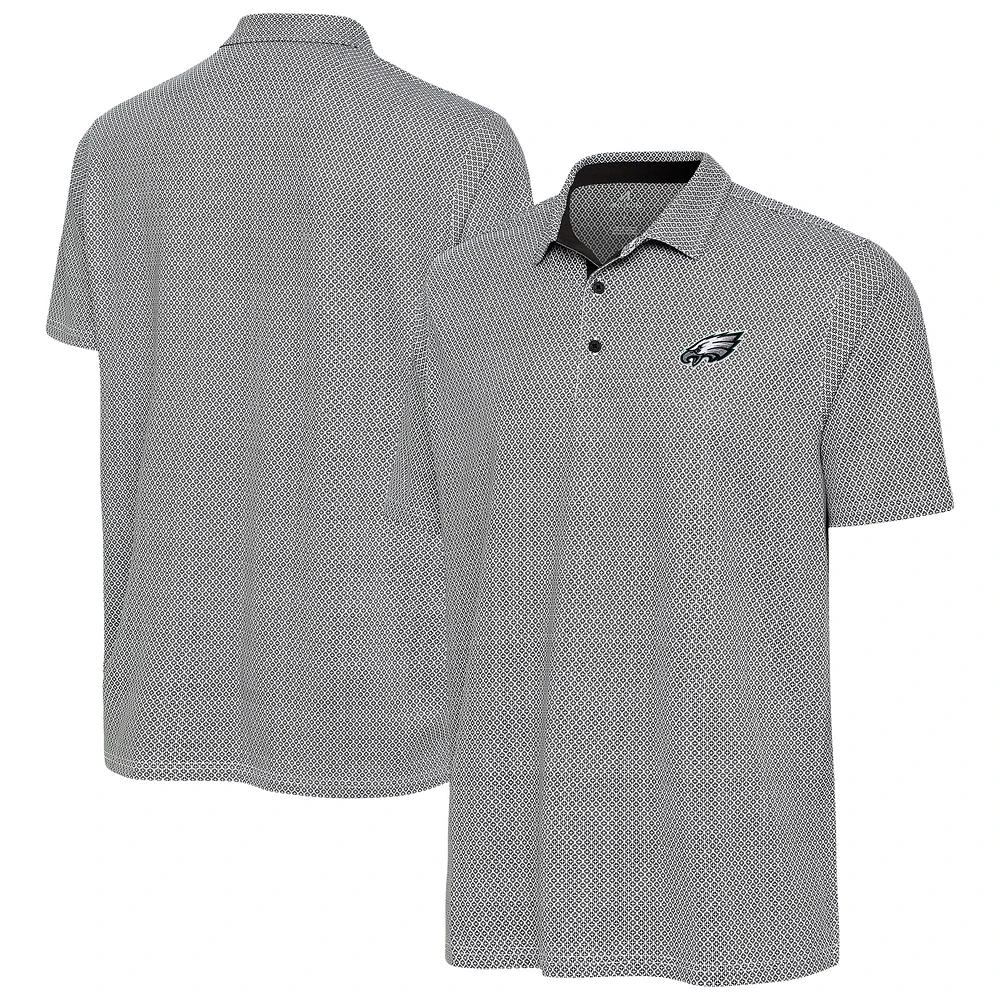 Women's Antigua Black/White Philadelphia Eagles Intersect Polo