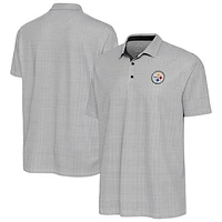 Women's Antigua Black/White Pittsburgh Steelers Intersect Polo