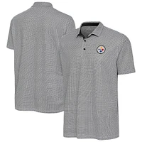 Women's Antigua Black/White Pittsburgh Steelers Intersect Polo
