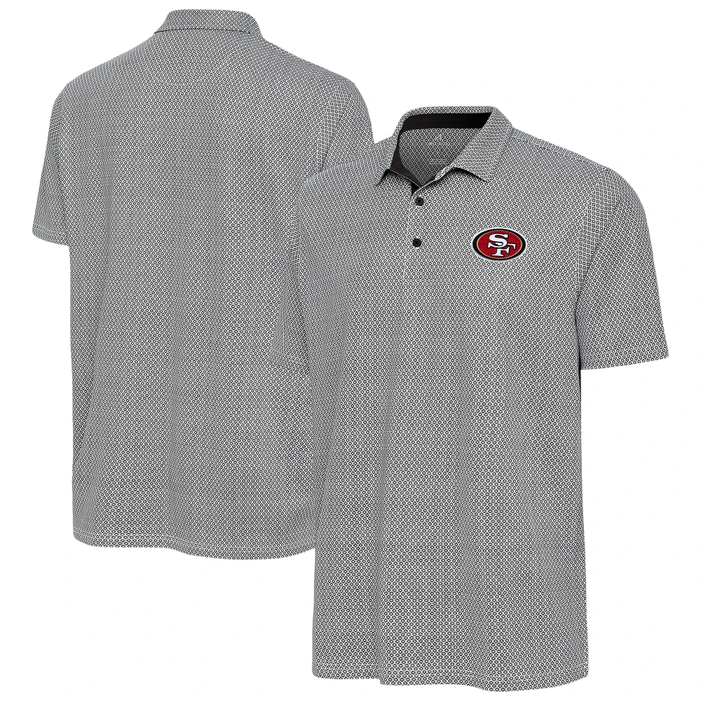 Women's Antigua Black/White San Francisco 49ers Intersect Polo