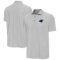 Men's Antigua Black/White Carolina Panthers Pave Polo