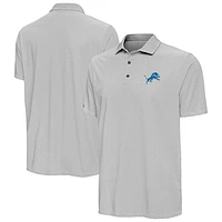 Men's Antigua Black/White Detroit Lions Pave Polo