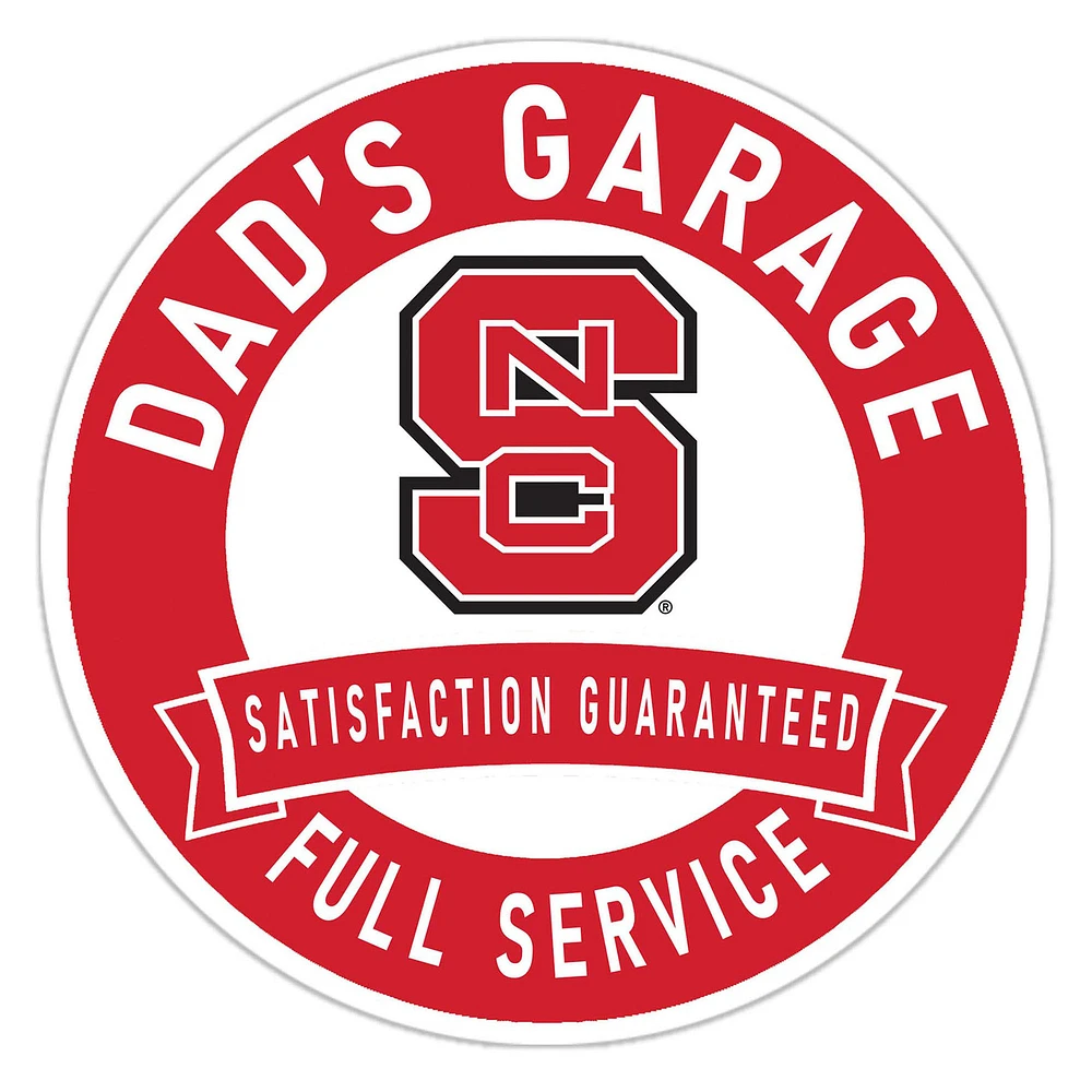NC State Wolfpack 16" Dad's Garage Wood Sign