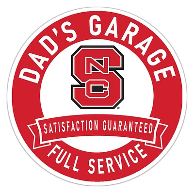 NC State Wolfpack 16" Dad's Garage Wood Sign