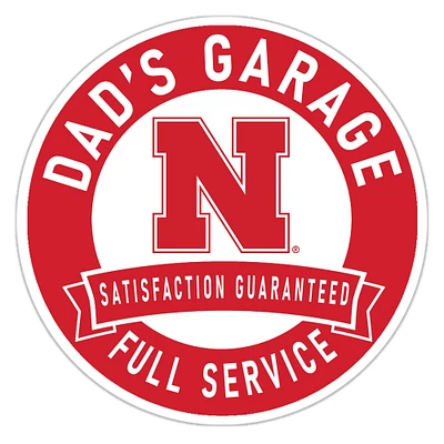 Nebraska Huskers 16" Dad's Garage Wood Sign
