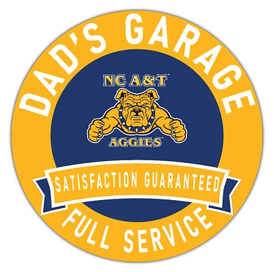 North Carolina A&T Aggies 16" x 16" Dad's Garage Wood Sign