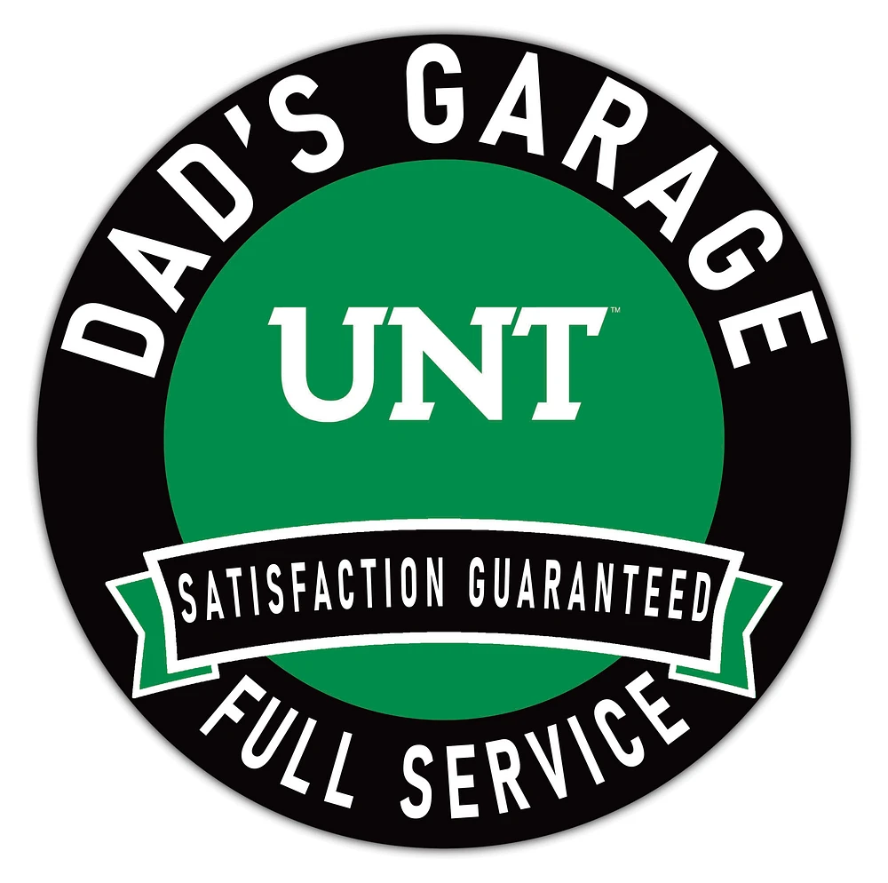 North Texas Mean Green 16" x 16" Dad's Garage Wood Sign