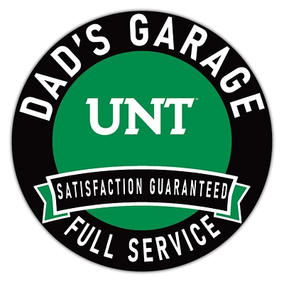 North Texas Mean Green 16" x 16" Dad's Garage Wood Sign