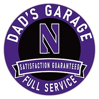 Northwestern Wildcats 16" x 16" Dad's Garage Wood Sign