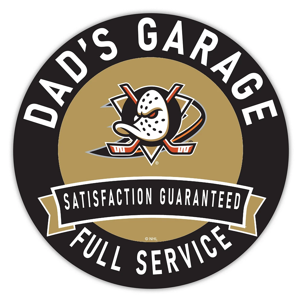 Anaheim Ducks 16" Dad's Garage Wood Sign