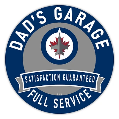 Winnipeg Jets 16" Dad's Garage Wood Sign