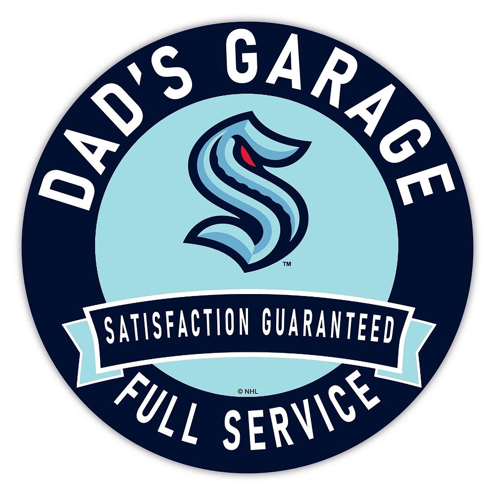 Seattle Kraken 16" Dad's Garage Wood Sign