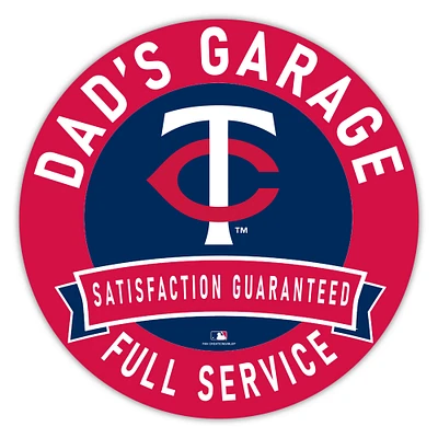 Minnesota Twins 16" Dad's Garage Wood Sign