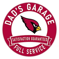 Arizona Cardinals 16" Dad's Garage Wood Sign