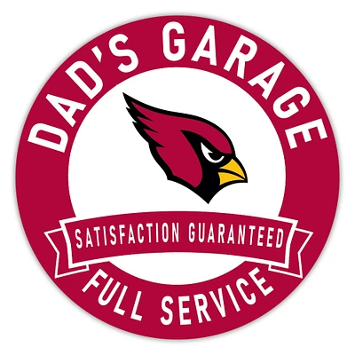 Arizona Cardinals 16" Dad's Garage Wood Sign