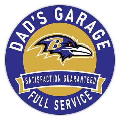 Baltimore Ravens 16" Dad's Garage Wood Sign
