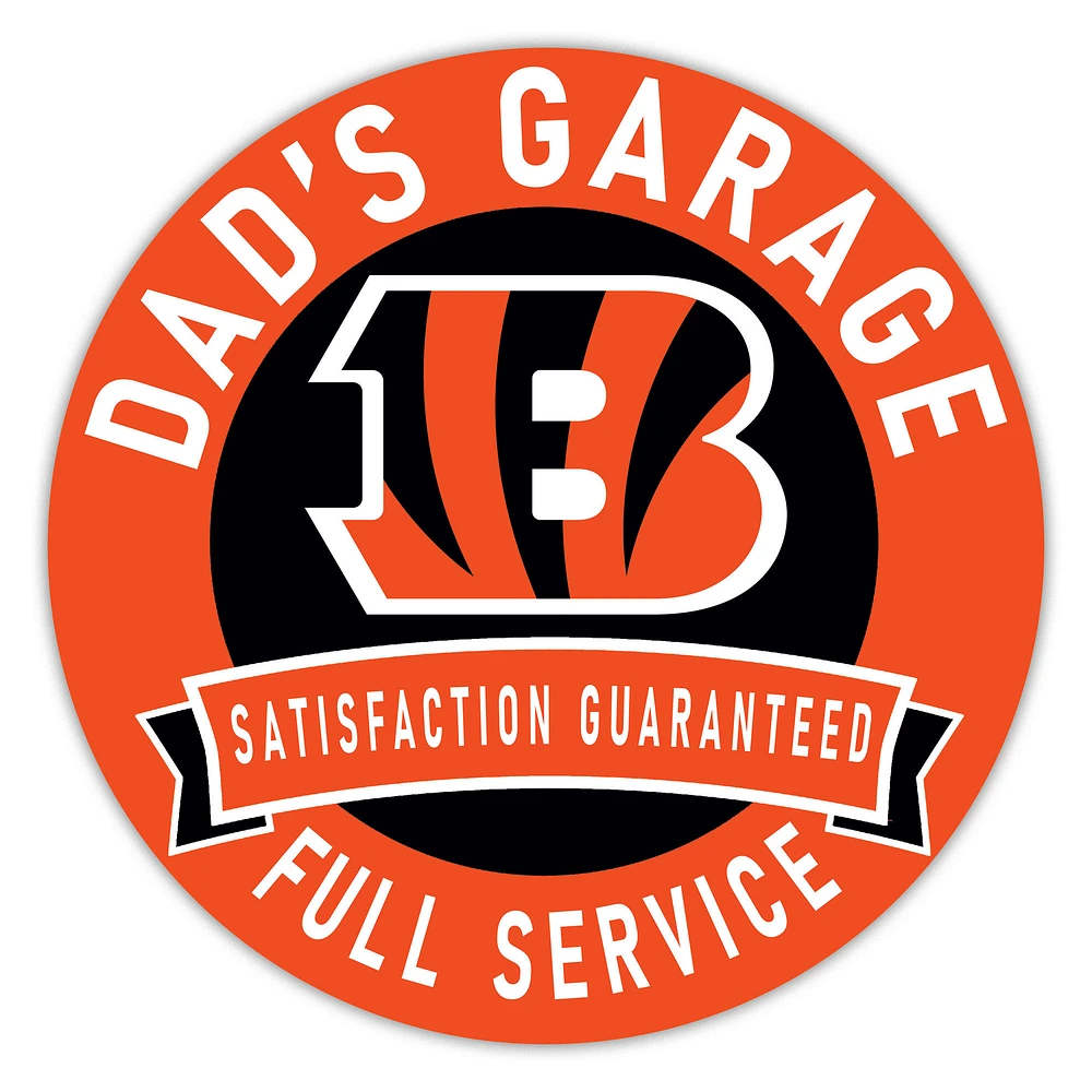 Cincinnati Bengals 16" Dad's Garage Wood Sign