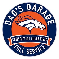 Denver Broncos 16" Dad's Garage Wood Sign