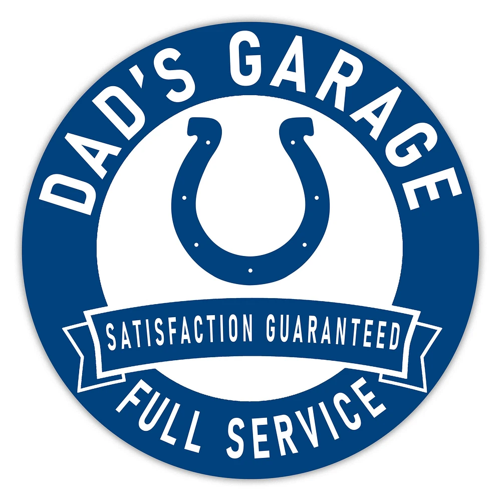 Indianapolis Colts 16" Dad's Garage Wood Sign