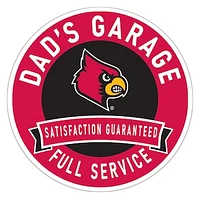 Louisville Cardinals 16" Dad's Garage Wood Sign